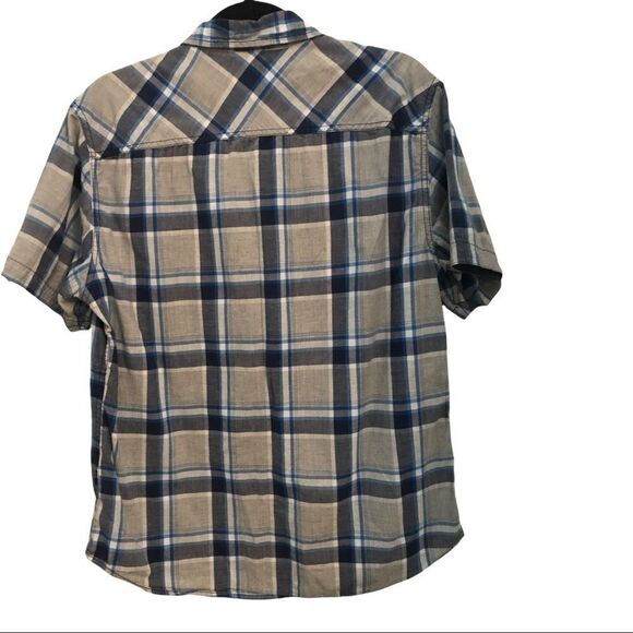 Rustic Blue button up plaid men’s shirt - Picture 4 of 5